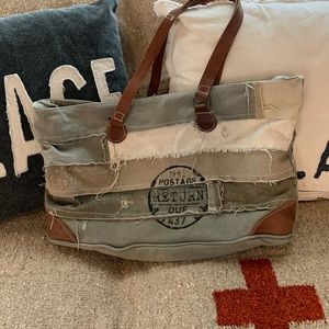 Vintage Style Distressed Mail Bag Purse